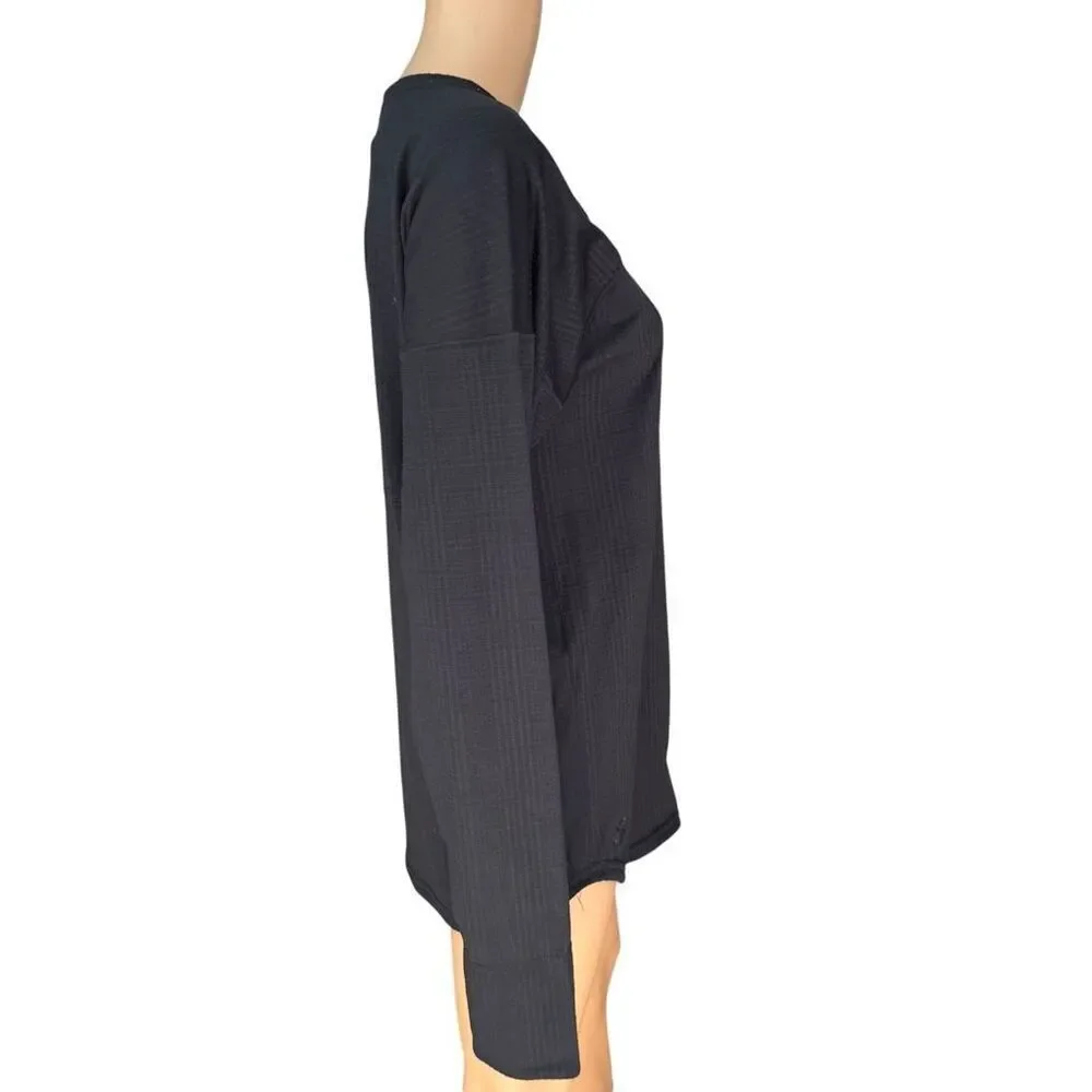 Nike Yoga Long Sleeve Top Mens Black Dri Fit Thumbholes textured size S NWT